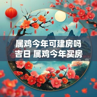 属鸡今年可建房吗吉日 属鸡今年买房合适吗
