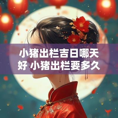 小猪出栏吉日哪天好 小猪出栏要多久