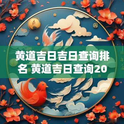 黄道吉日吉日查询排名 黄道吉日查询2025下载