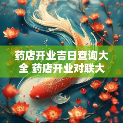 药店开业吉日查询大全 药店开业对联大全 生意