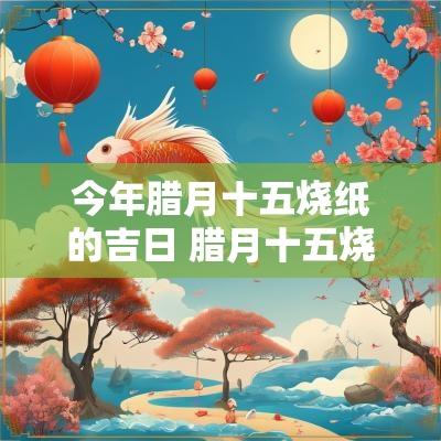 今年腊月十五烧纸的吉日 腊月十五烧纸好不好