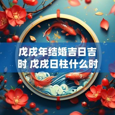 戊戌年结婚吉日吉时 戊戌日柱什么时候结婚