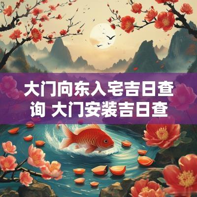大门向东入宅吉日查询 大门安装吉日查询