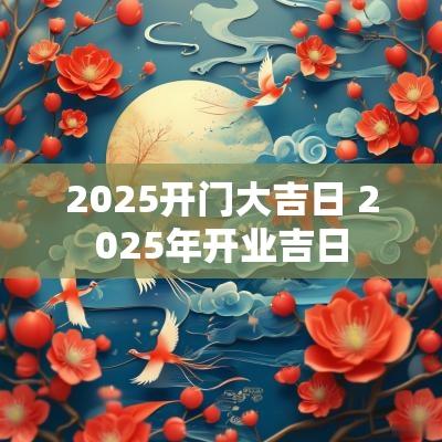 2025开门大吉日 2025年开业吉日