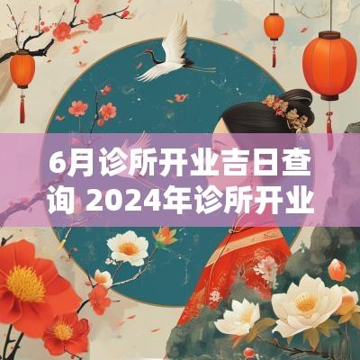 6月诊所开业吉日查询 2025年诊所开业黄道吉日