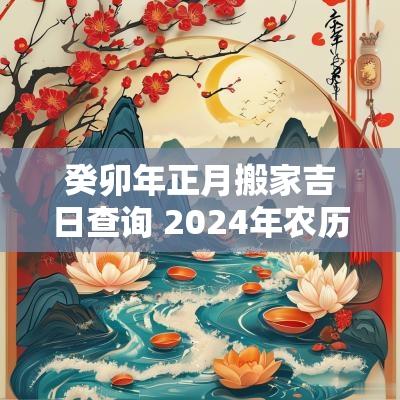 癸卯年正月搬家吉日查询 2025年农历正月适合搬家的日子