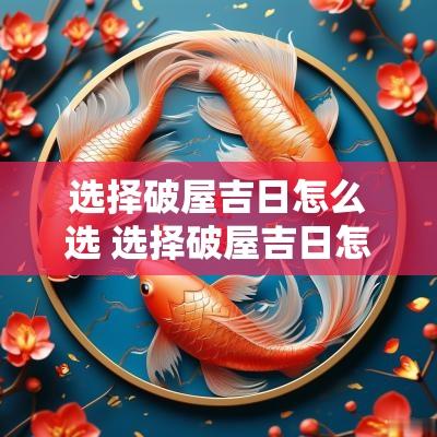 选择破屋吉日怎么选 选择破屋吉日怎么选好