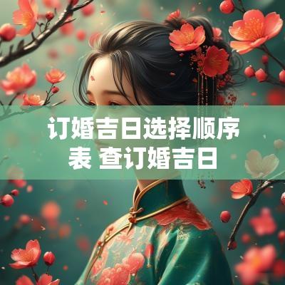 订婚吉日选择顺序表 查订婚吉日
