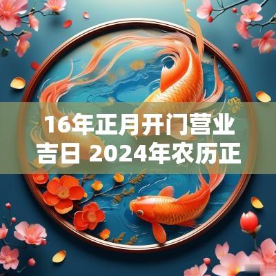 16年正月开门营业吉日 2025年农历正月开门营业吉日