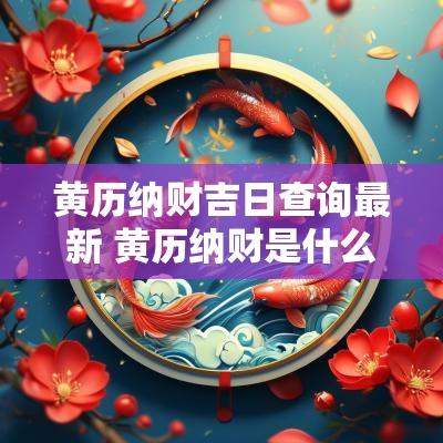 黄历纳财吉日查询最新 黄历纳财是什么意思