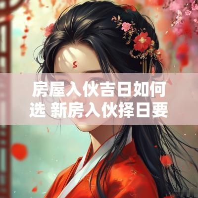 房屋入伙吉日如何选 新房入伙择日要诀