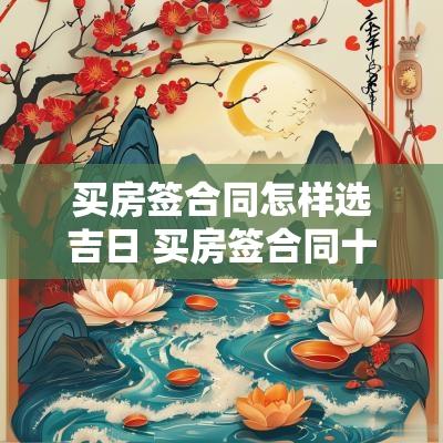 买房签合同怎样选吉日 买房签合同十大忌讳
