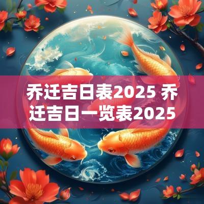 乔迁吉日表2025 乔迁吉日一览表2025