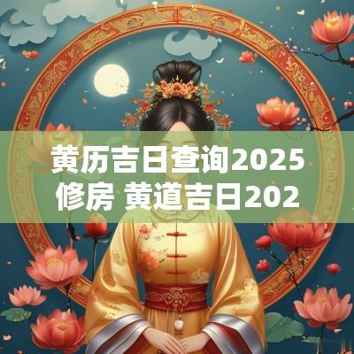 黄历吉日查询2025修房 黄道吉日2025年老黄历查询