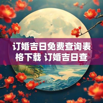 订婚吉日免费查询表格下载 订婚吉日查询表格模板