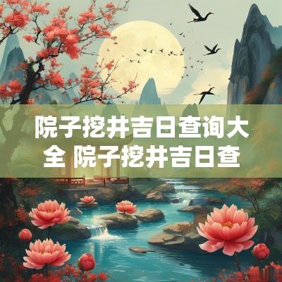 院子挖井吉日查询大全 院子挖井吉日查询大全表