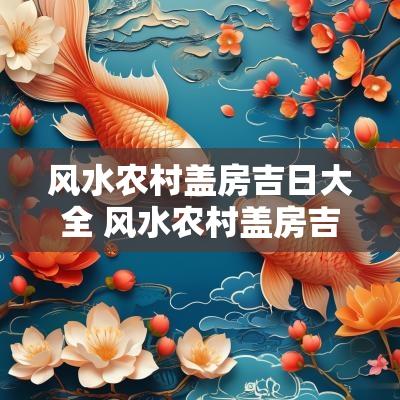风水农村盖房吉日大全 风水农村盖房吉日大全最新