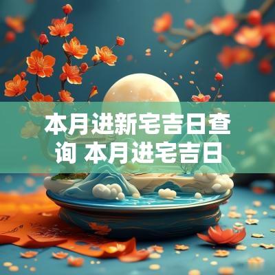 本月进新宅吉日查询 本月进宅吉日