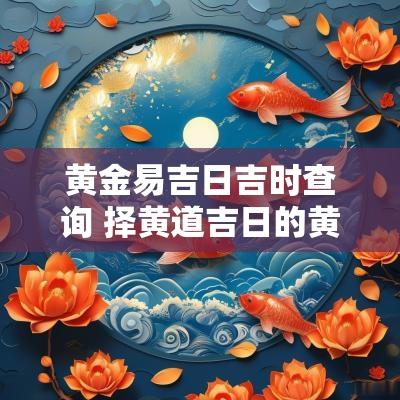 黄金易吉日吉时查询 择黄道吉日的黄金四法