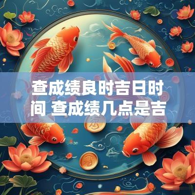 查成绩良时吉日时间 查成绩几点是吉时