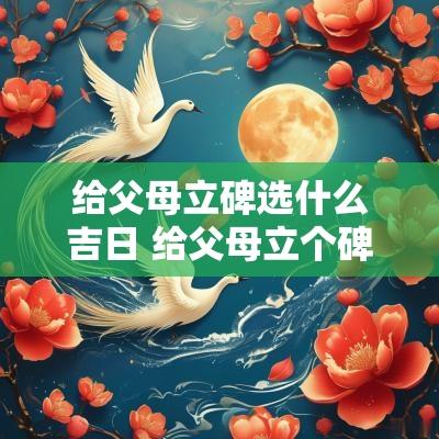 给父母立碑选什么吉日 给父母立个碑有什么讲究