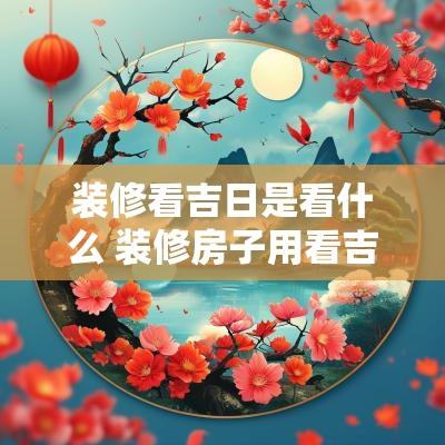 装修看吉日是看什么 装修房子用看吉日吗