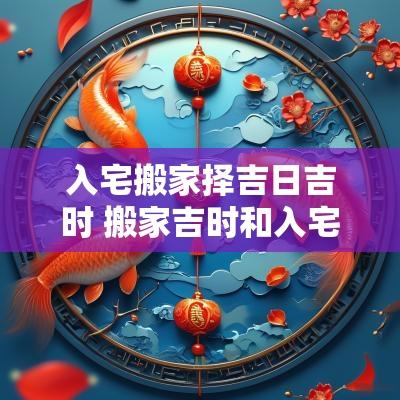 入宅搬家择吉日吉时 搬家吉时和入宅吉时不一样吗