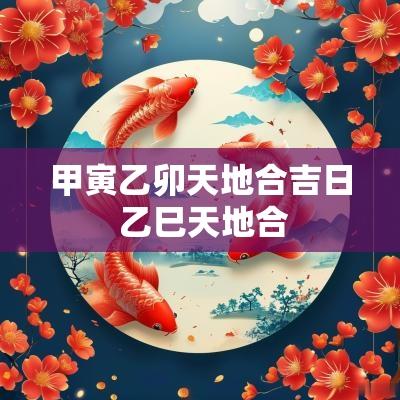 甲寅乙卯天地合吉日 乙巳天地合
