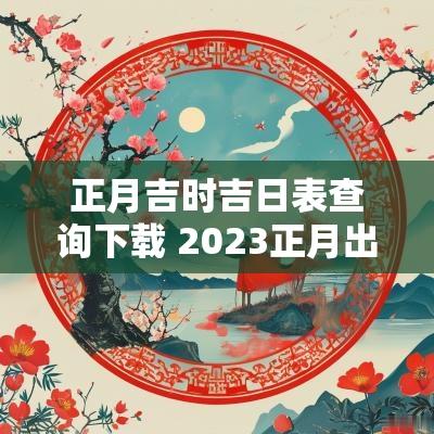 正月吉时吉日表查询下载 2025正月出行吉日吉时查询