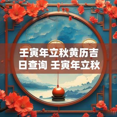 壬寅年立秋黄历吉日查询 壬寅年立秋黄历吉日