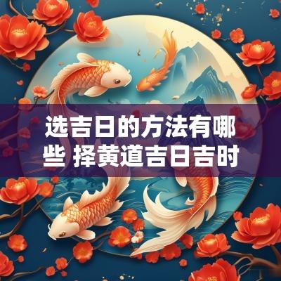 选吉日的方法有哪些 择黄道吉日吉时方法