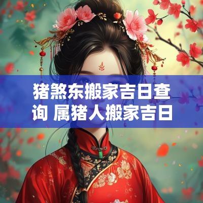 猪煞东搬家吉日查询 属猪人搬家吉日一览表图