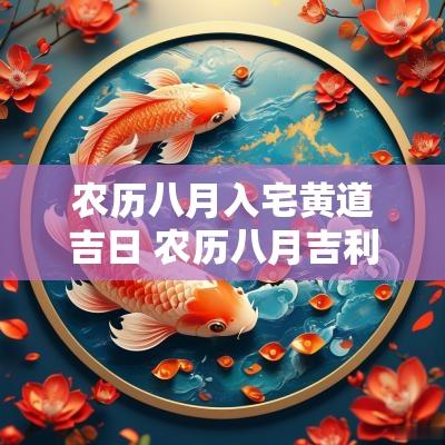 农历八月入宅黄道吉日 农历八月吉利日子入宅