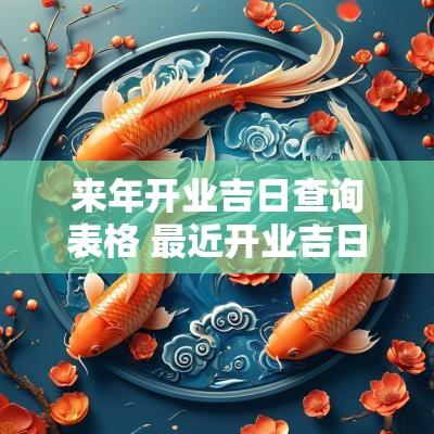 来年开业吉日查询表格 最近开业吉日是哪几天