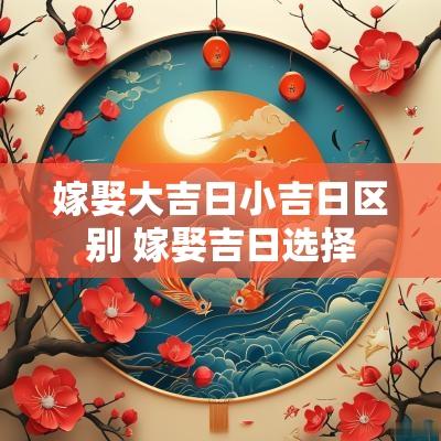 嫁娶大吉日小吉日区别 嫁娶吉日选择