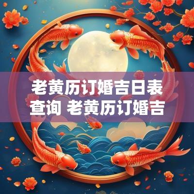 老黄历订婚吉日表查询 老黄历订婚吉日