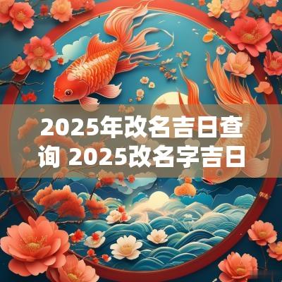 2025年改名吉日查询 2025改名字吉日一览表