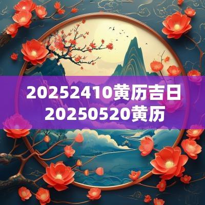 20252410黄历吉日 20250520黄历