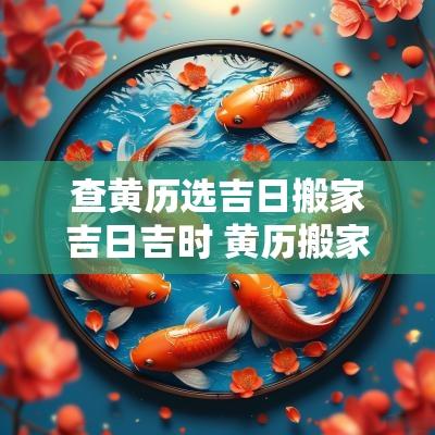 查黄历选吉日搬家吉日吉时 黄历搬家2025黄道吉日查询