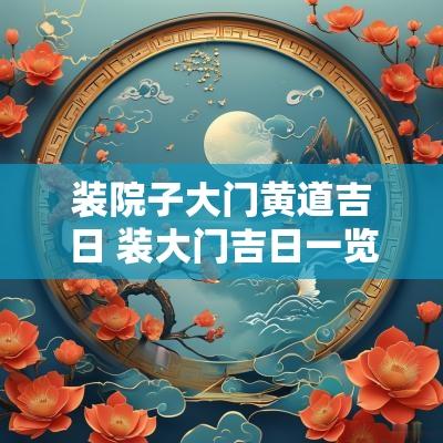 装院子大门黄道吉日 装大门吉日一览表