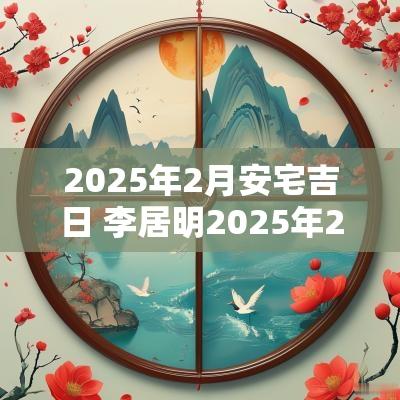 2025年2月安宅吉日 李居明2025年2月吉日