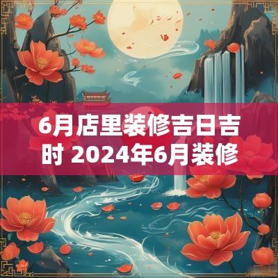 6月店里装修吉日吉时 2025年6月装修开工吉日吉时查询