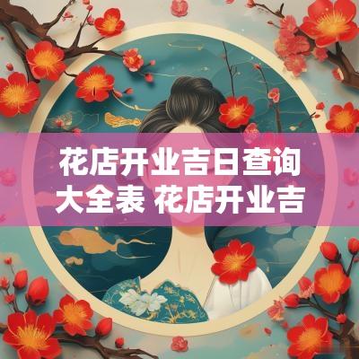花店开业吉日查询大全表 花店开业吉祥语