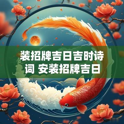 装招牌吉日吉时诗词 安装招牌吉日 装招牌吉日吉时诗词 安装招牌吉日