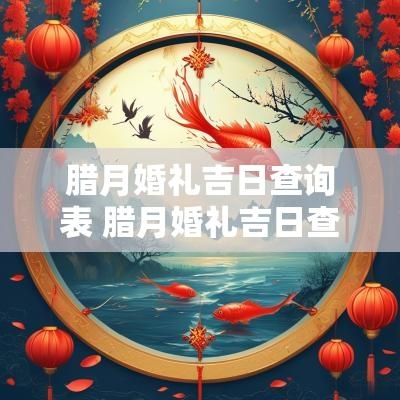 腊月婚礼吉日查询表 腊月婚礼吉日查询表格