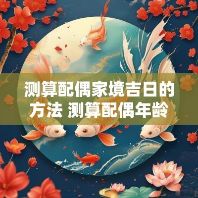 测算配偶家境吉日的方法 测算配偶年龄