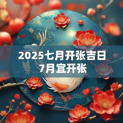 2025七月开张吉日 7月宜开张