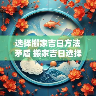 选择搬家吉日方法矛盾 搬家吉日选择方法