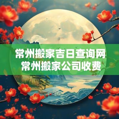 常州搬家吉日查询网 常州搬家公司收费情况一览表