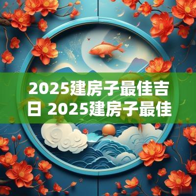 2025建房子最佳吉日 2025建房子最佳动工时间